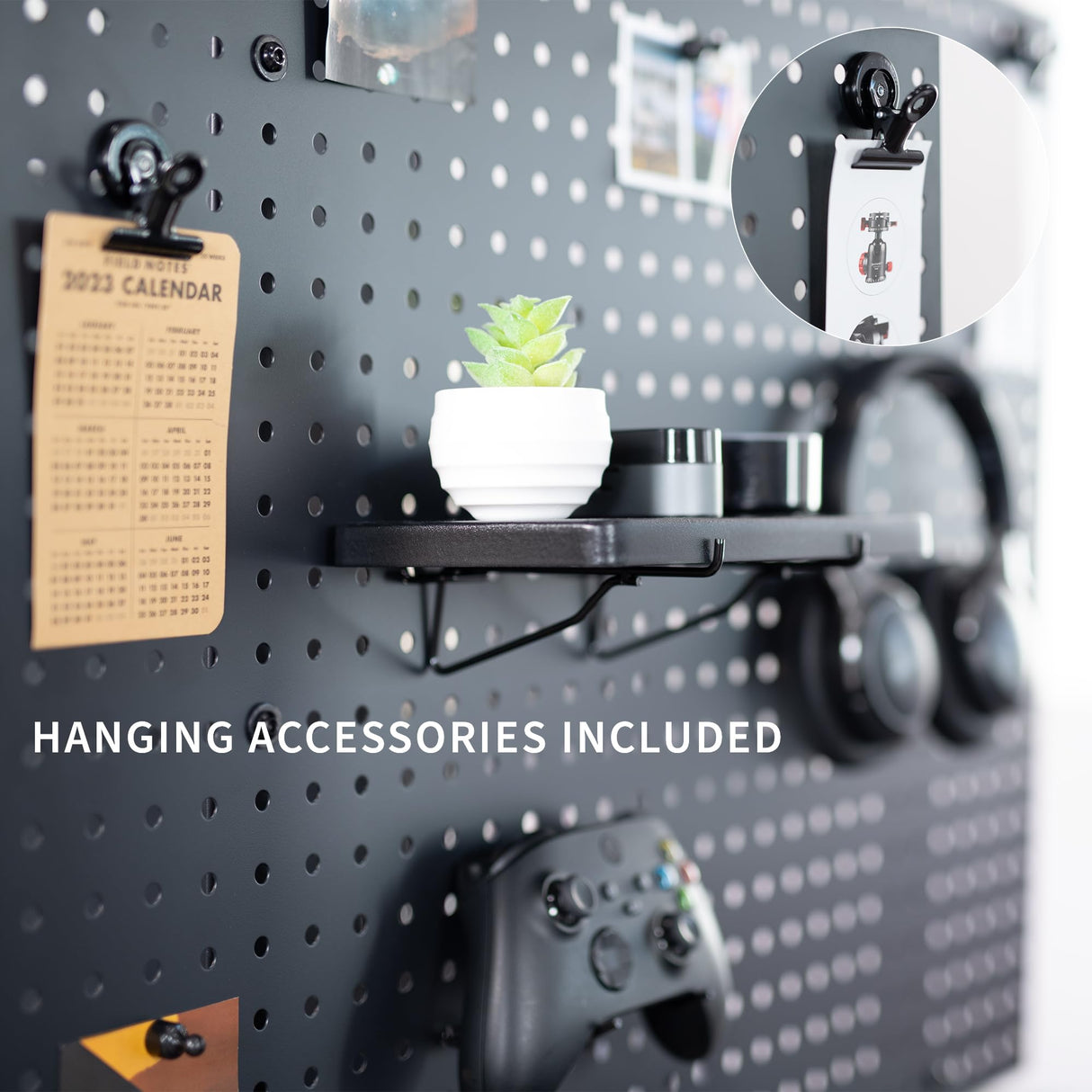 VIVO Steel Clamp-on Desk Pegboard, 30 x 24 inch Privacy Panel, Magnetic Peg Board, Office Accessory Organizer, Above or Below Desk Placement, Black, PP-DK30B-1 VIVO