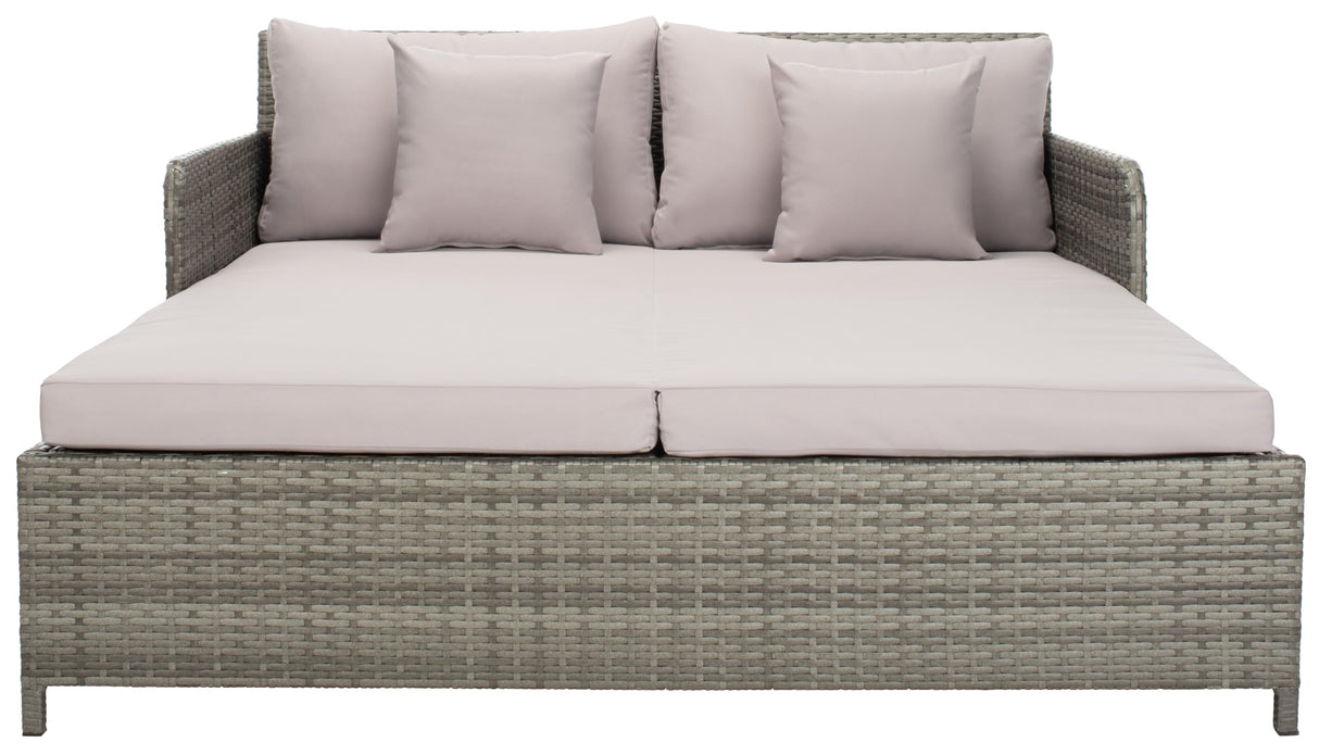 Safavieh PAT7500B Outdoor Collection Cadeo Grey Cushion Daybed SAFAVIEH