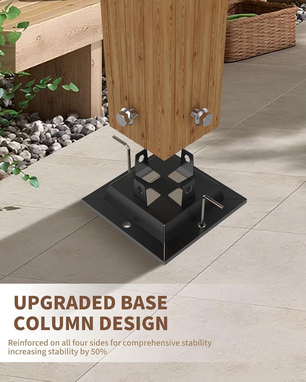 IDEALHOUSE Patio Pergola, Outdoor Patio Gazebo with Retractable Sun Shade, Metal Pergola Shelter for Backyard Deck Garden (Wood-Grain, 10 x 13 FT) IDEALHOUSE