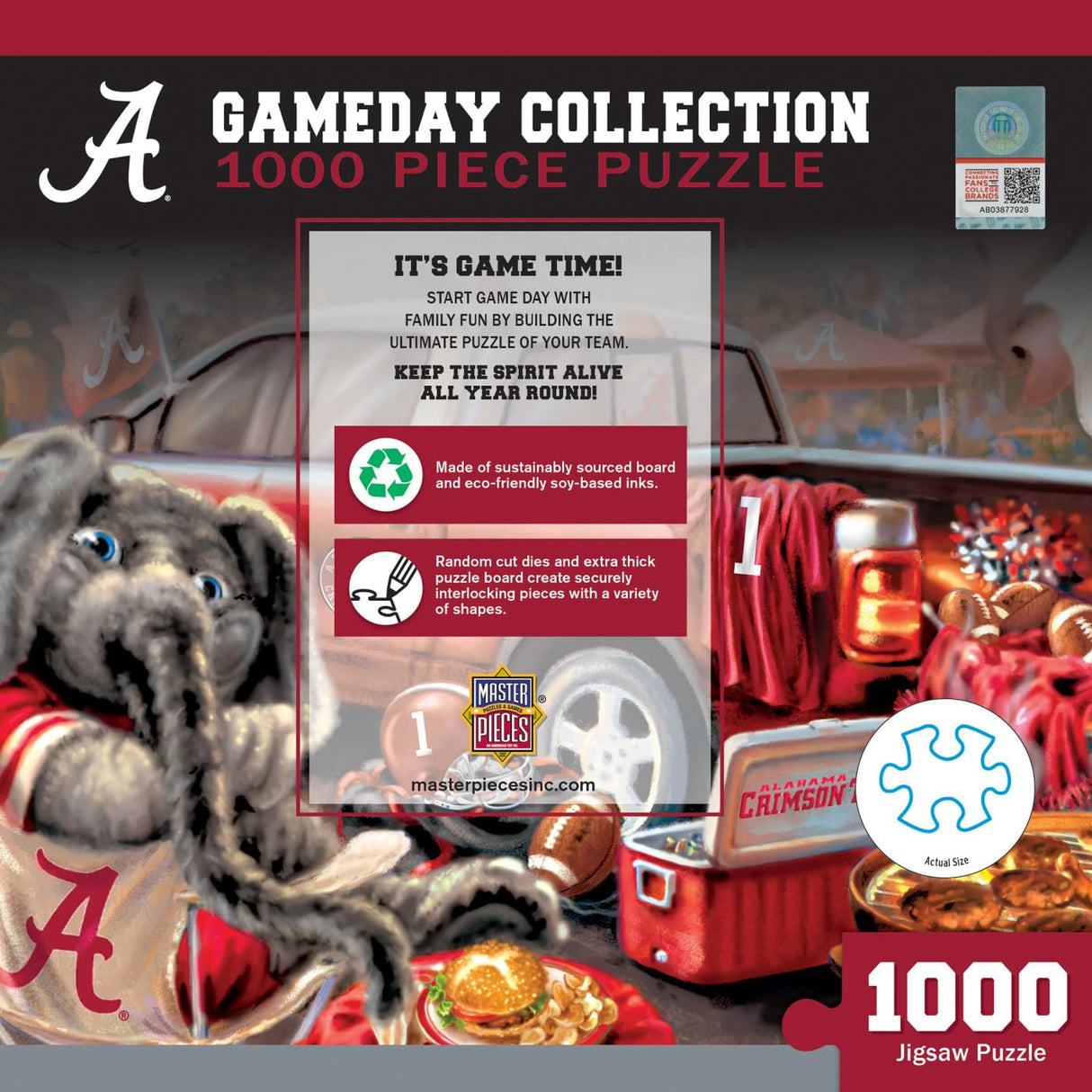 Masterpieces 1000 Piece Jigsaw Puzzle for Adults - NCAA Alabama Crimson Tide Gameday - 19.25"x26.75" Masterpieces