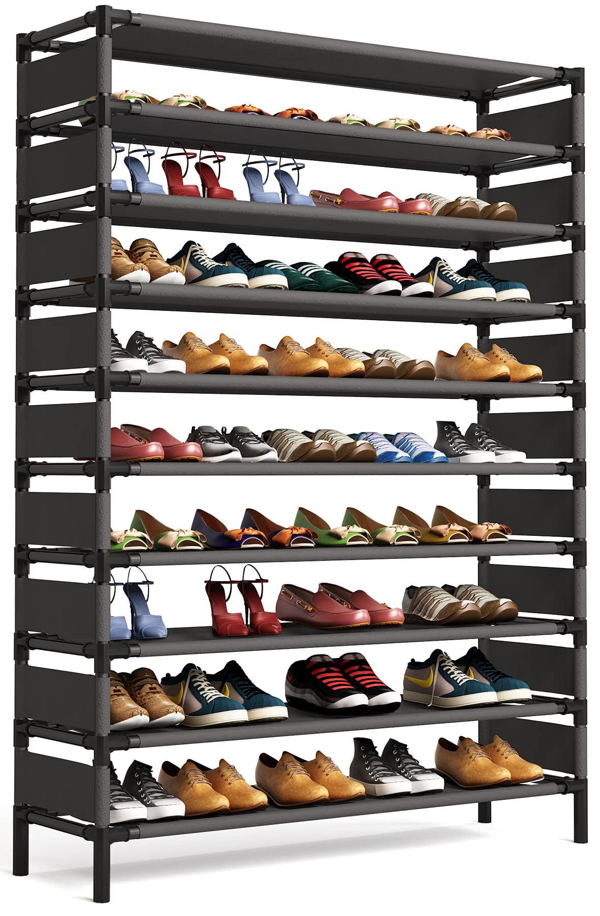 Tribesigns 10 Tiers Shoe Rack, Large Capacity Shoe Organizer, Shoe Shelf for 50 Pair, Large Shoe Rack, Extra Large Shoe Shelf Tribesigns