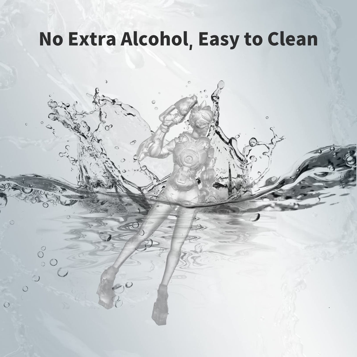 ANYCUBIC Water Wash 3D Printer Resin, 405nm High Precision UV-Curing 3D Resin, Low Shrinkage Standard Photopolymer Resin for 8K Capable LCD DLP Resin 3D Printer Printing (Clear, 500g) ANYCUBIC