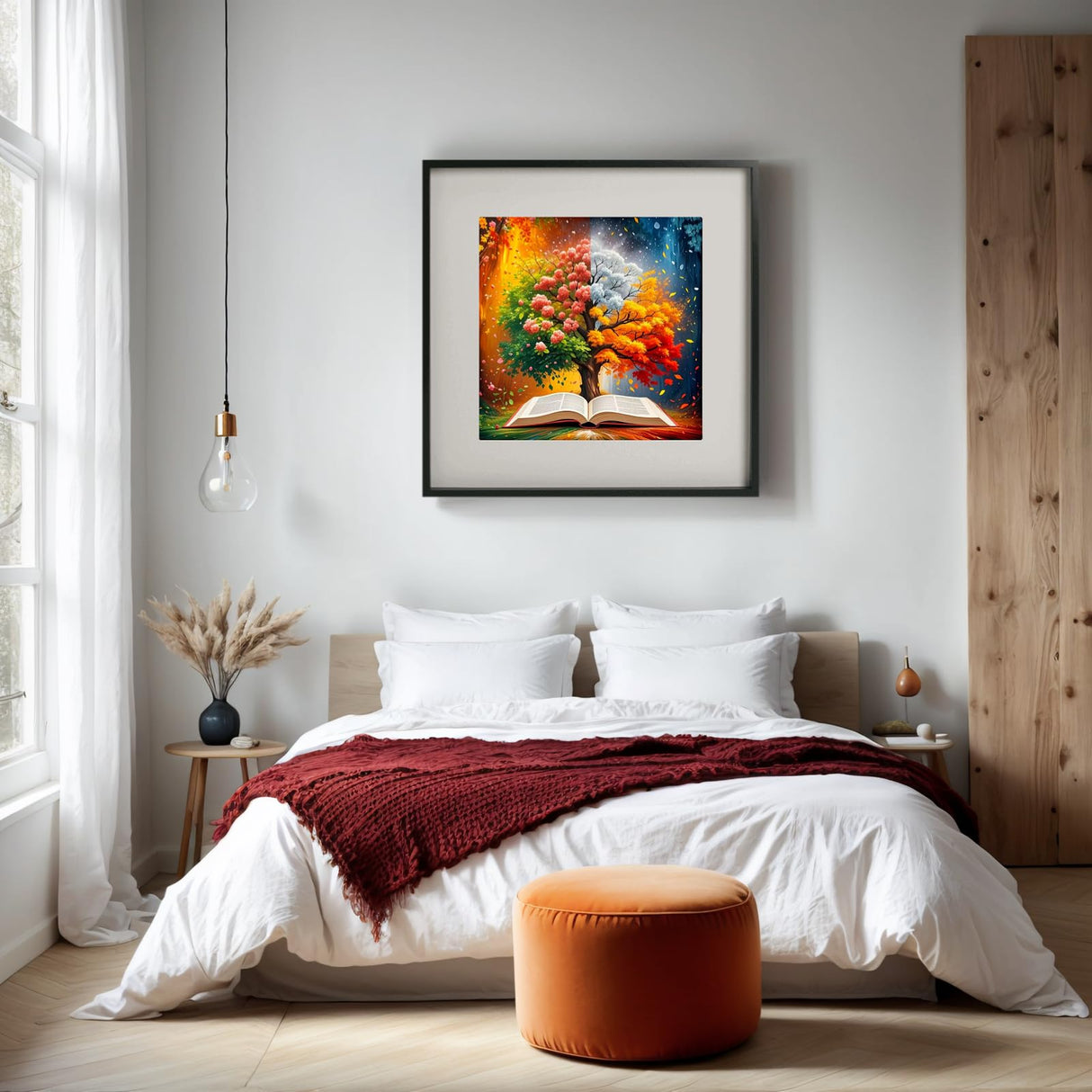 PINFFSHU 5D Diamond Painting Kit for Adults Tree of Life with Magic Seasons & Sacred Book Full Drill Art, DIY Sparkling Gem Dots Spiritual Wall Decor 13.78x13.78 Inches Gift for Spiritual Art Lovers PINFFSHU