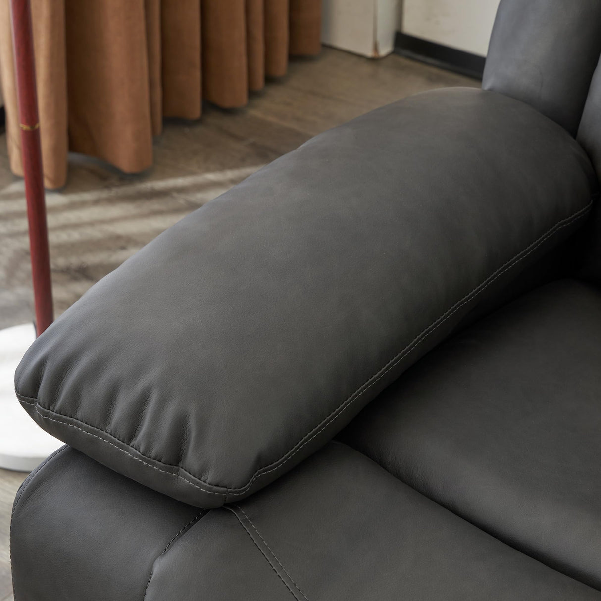 GUEAPY Reclining Loveseat Sofa with Heat and Massage, 70" Leather Dual Recliner Couch with Cup Holders, Storage Drawer & Infinite Reclining Angles,Reclining Loveseat for Living Room, Apartment, RV GUEAPY