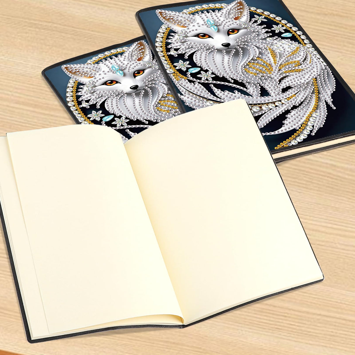 DCIDBEI Diamond Painting Notebooks A5 Blank Painting by Numbers Adults Diary Diamond Art Notebooks Craft Set Diamond Painting Beginners Gifts Journal Book Sketchbook Fox Dream Catcher Journal DCIDBEI