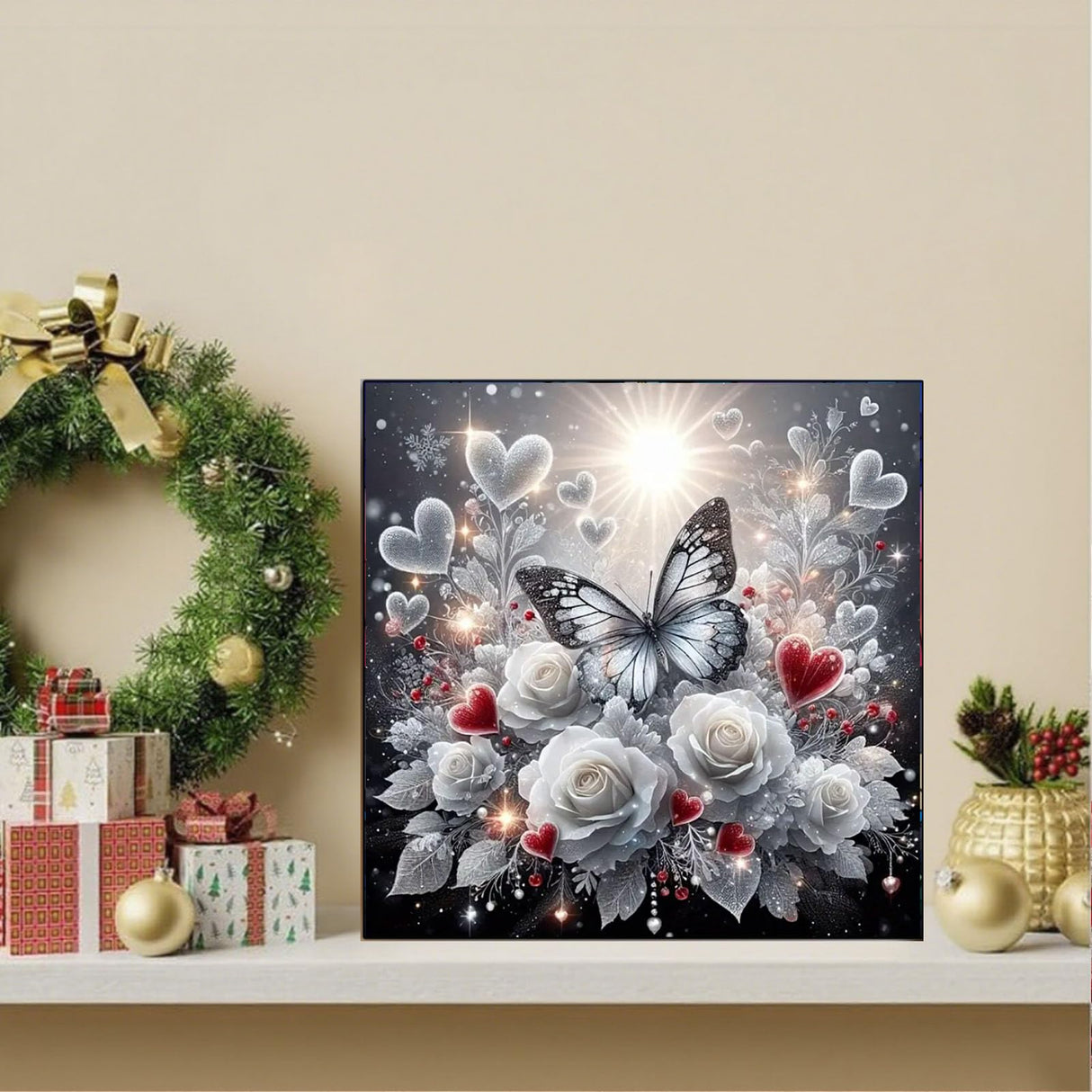 Arttoplus Butterfly Diamond Art Kits for Adults-Flowers 5D Diamond Painting Kits for Adults Beginners,DIY Full Drill Diamonds Painting Butterfly Gem Art Kits for Gift and Home Decoration(14x14 inch) Arttoplus