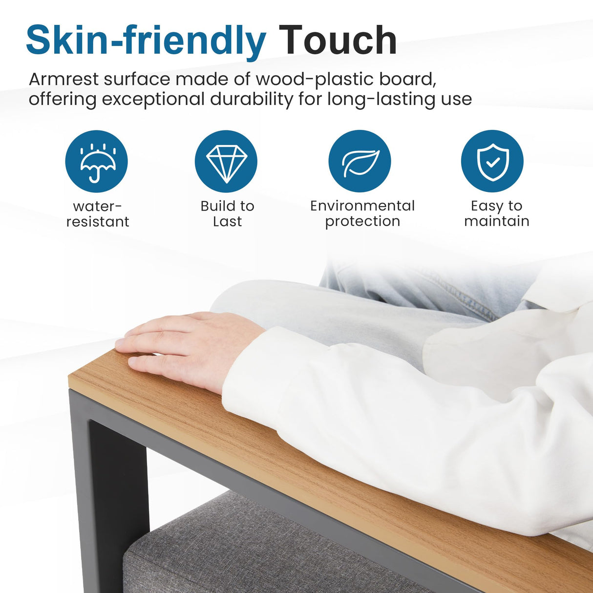 RoyalCraft Aluminum Outdoor Loveseat, All-Weather Metal Patio Furniture Sofa, Patio Sofa Chair for Porch Backyard Garden, Grey RoyalCraft