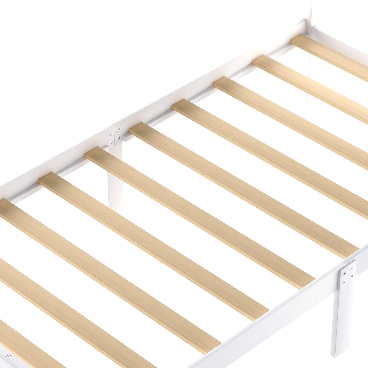 P PURLOVE Twin Size Bed Frame with Storage Drawer,Wood Platform Bed Frame with Headboard and Slat for Kids,White P PURLOVE