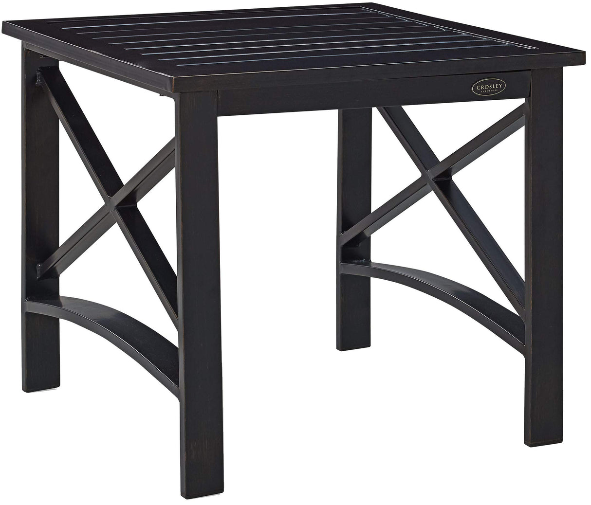 Crosley Furniture Kaplan Weather Resistant Metal Outdoor Side Table for Patio, Deck, Porch, Oiled Bronze Crosley Furniture