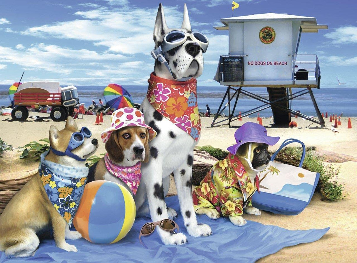 Ravensburger No Dogs on The Beach Jigsaw Puzzle | 100 Unique Pieces for Kids | Fun Family Activity | Anti-Glare Surface Ravensburger