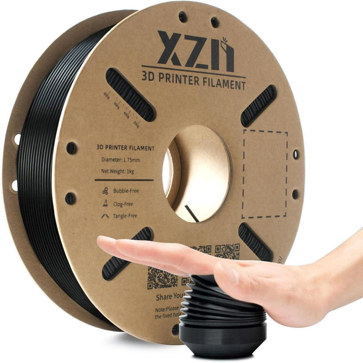 XZN TPU 95A Filament 1.75mm, Soft 95A Flexible 3D Printer Filament, 1KG Spool (2.2 lbs), Dimensional Accuracy +/- 0.02 mm, Vacuum Sealed, Excellent Layer Adhesion, Fits Most FDM Printers (TPU Black) XZN