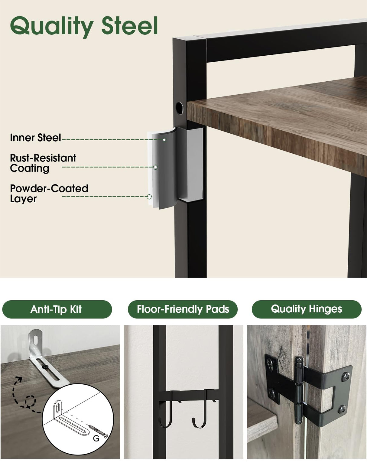 HOVANESTY Hall Tree with Bench and Shoe Storage, Coat Rack with Shoe Storage for Entryway, Mudroom Storage Cabinets with 11 Hooks, Drawers and Shelves, 7-in-1, Farmhouse, Industrial Style, Ash Gray HOVANESTY