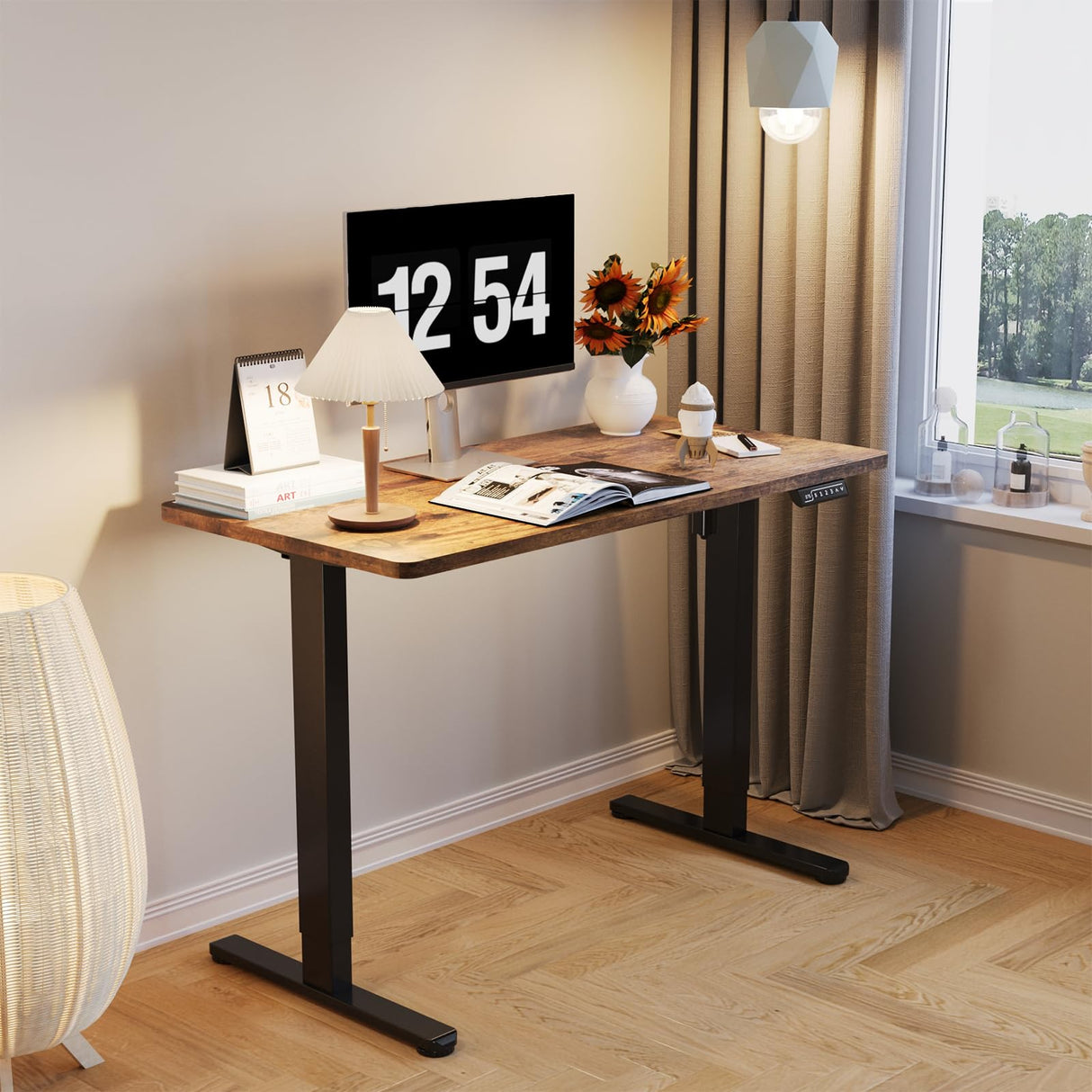 JOYSEEKER Electric Standing Desk Frame Workstation,Stand up Desk Legs Height Adjustable,Ergonomic Sit Stand Desk Base for 39 to 63 inch Table Tops,Black JYLH JOYSEEKER