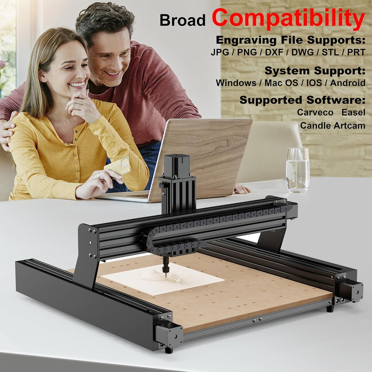 CNC Router Machine,TTC450 3-Axis Engraving All-Aluminum Milling Machine for Engraving, Cutting MDF, Acrylic, Solid Wood, Nylon, PCB, Carbon Fiberboard, Working Area 18.1 x 18.1 x 3.1In CNC Machine OUYANG