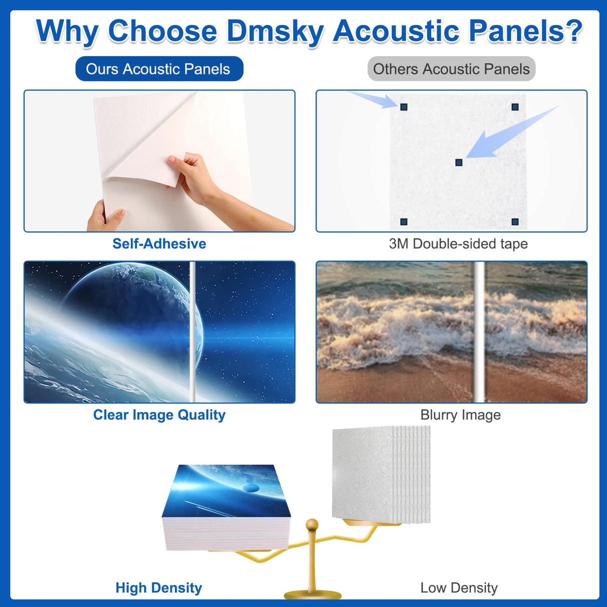 Dmsky Art Acoustic Panels,48“x36”Acoustical Wall Panel, Decorative Sound Absorbing Panel for Walls, Studio Acoustic Treatment Soundproof Wall Panel(12 Pack,Space) Dmsky