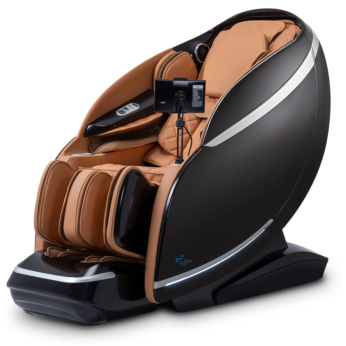 Alfine A688 Heaven Duet Massage Chair-4D & 3D Dual-Mechanism Zero Gravity Recliner with Yoga Stretch and Electric Automatic Footrest Extension-Full Body Relaxation (Brown) Alfine