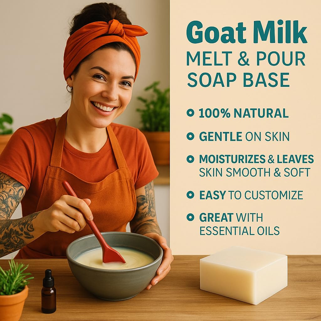 SOAPERSTAR Olive Oil & Goat Milk Melt and Pour Soap Base Kit with Free 50+10 Exclusive Soap Recipes E-Book - Vegan, SLS-Free, Cruelty-Free Soap Making Supplies for DIY – Premium Quality, 100% Natural Soaperstar