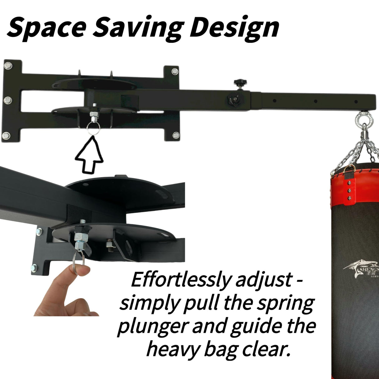 shikoyi Wall Mount Heavy Punching Bag Hanger Space-Saving Design Minimize Noise and Vibration Heavy Duty Construction for Boxing, Muay Thai and MMA Training shikoyi