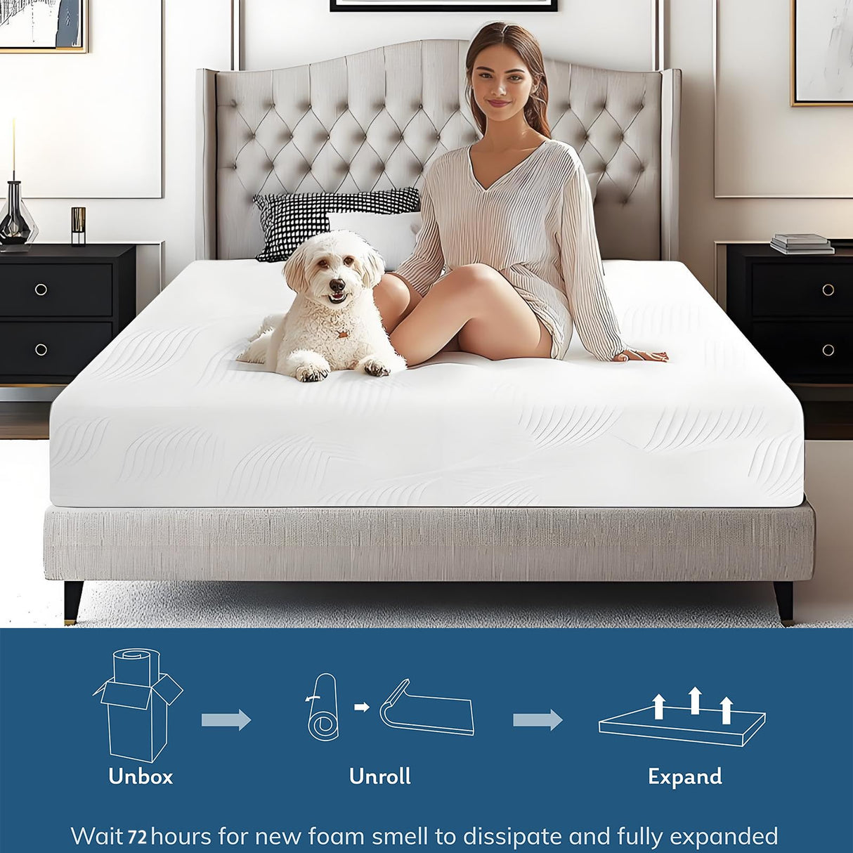 FTOPBTB 12 Inch Twin Size Mattress, Cooling Gel Memory Foam Medium Firm Mattress, Breathable Pressure Relief, CertiPUR-US Certified Foam, Mattress-in-a-Box, No Fiberglass (12 Inch, Twin) FTOPBTB