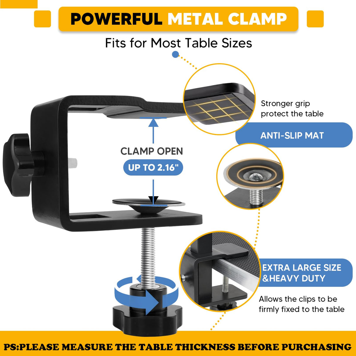 Adjustable Dog Grooming Arms with Anti-Slip Powerful Metal Clamp,Portable Pet Grooming Arm for Table with 1 Loop Noose & Two No Sit Haunch Holder,Grooming Restraint for Small Medium Dogs/Cats at Home Duckygoo