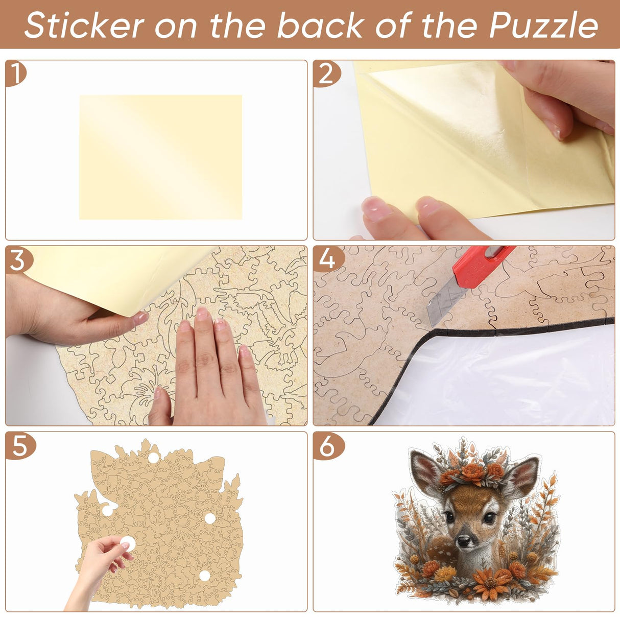 Ruikiyart Wooden Puzzles for Adults Cute Deer Wooden Jigsaw Puzzles 200Pcs Unique Animal Shape Adult Puzzles Fabulous Gift for Kids and Adults on Birthday,Thanksgiving,Christmas 11.1x11.2 Inches Ruikiyart