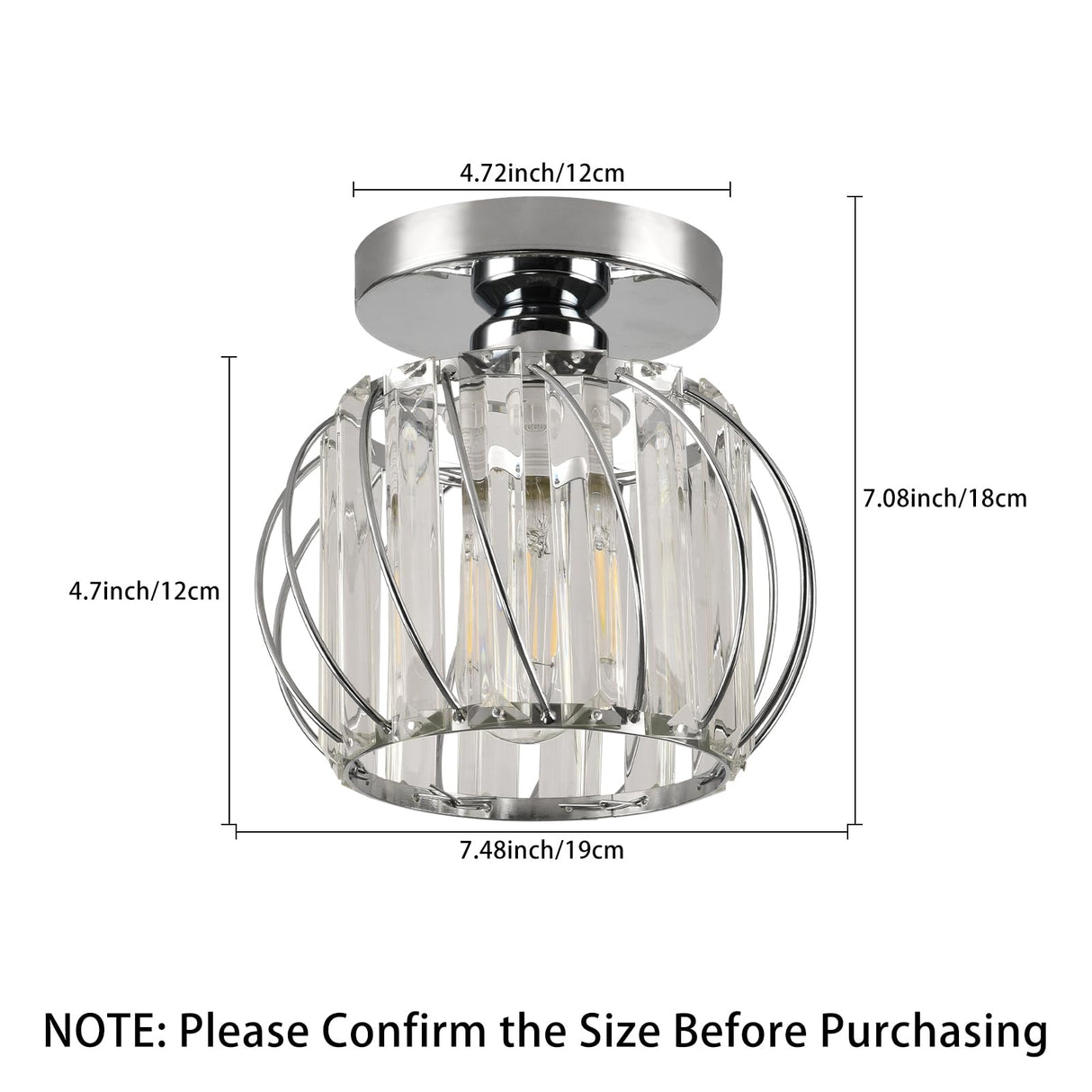 ZtuoYong Crystal Ceiling Light, Crystal Semi Flush Mount Ceiling Light Silver Crystal Chandelier for Kitchen Hallway Entrance Balcony Dining Rooms Living Rooms Bar Farmhouse … ZtuoYong