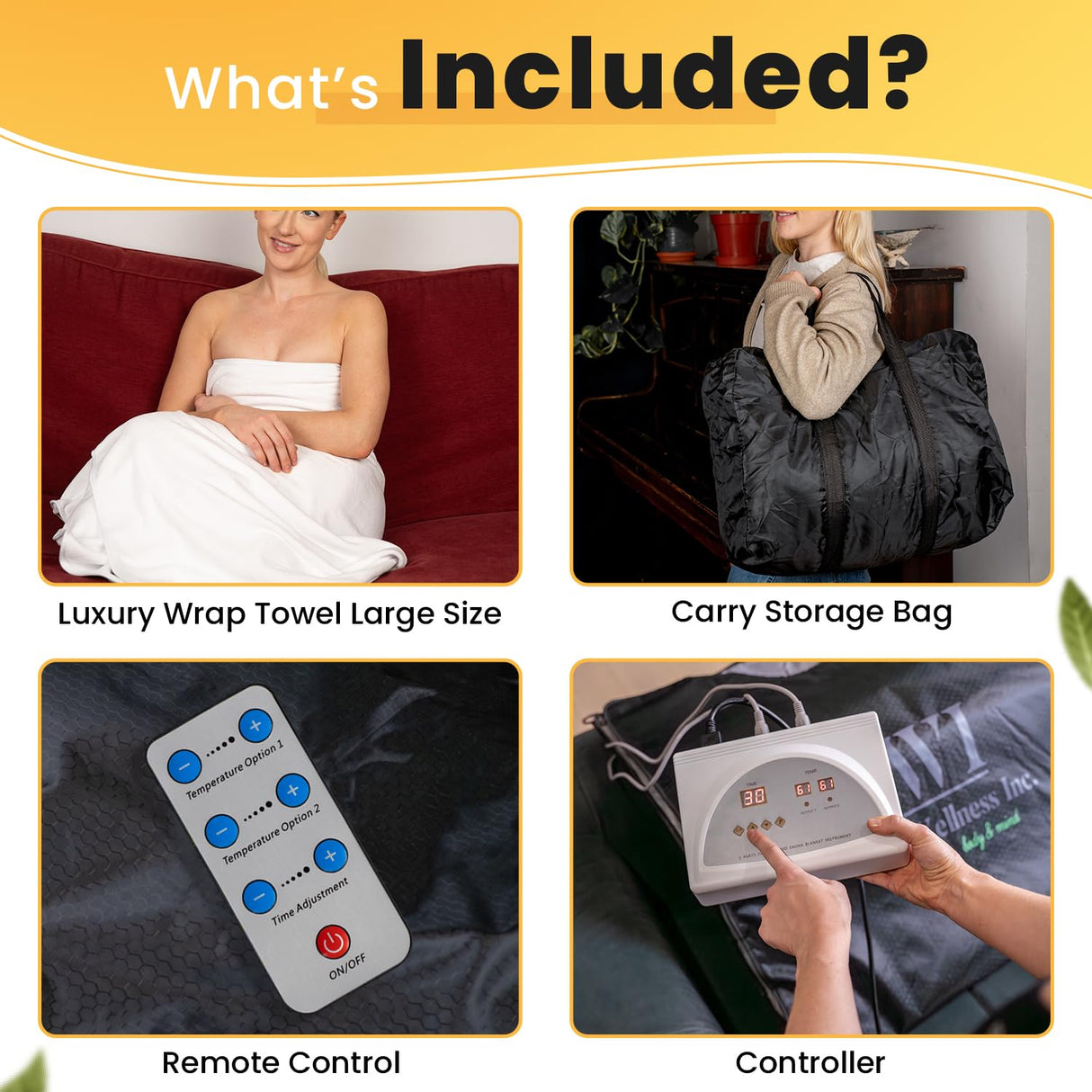 The Wellness Inc. Infrared Sauna Blanket - Portable Infrared Sauna for Home, Personal Sauna for Women & Men - Odourless, Fireproof & Waterproof Material - Includes Wrap Up Towel & Carry Storage Bag The Wellness Inc.