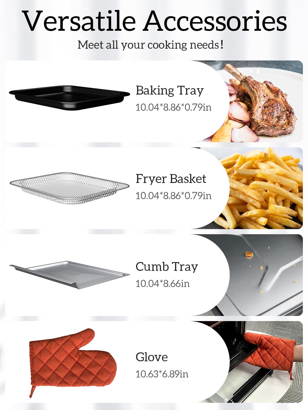 Air Fryer Toaster Oven Combo,10-in-1 12.6QT Compact Countertop Oven,9 Touch Screen Presets & 1 DIY Function,Easy Digital Controls,4 Accessories Included,Stainless Steel,Kitchen Elite Kitchen Elite