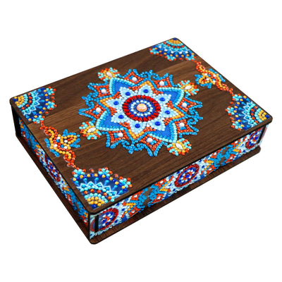 ATDMS DIY 5D Mandala Diamond Painting Wooden Box Diamond Painting Kits for Adults Diamond Art Storage Box for Gifts Desktop Decor