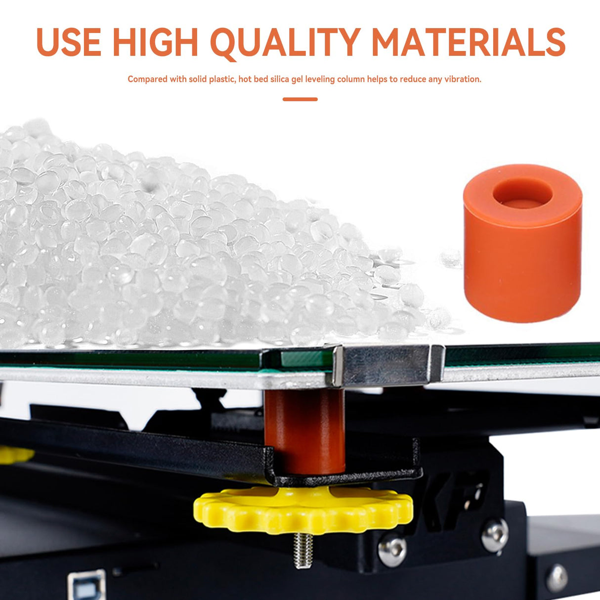 Agatige 12PCS 3D Printer Heat Bed Leveling Parts, 16mm 3D Printer Leveling Column Silicone Buffer 3D Printer Heat Bed Leveling Parts Leveling Spring Replacement Part for 3D printer Ender 3 / CR6-SE Agatige