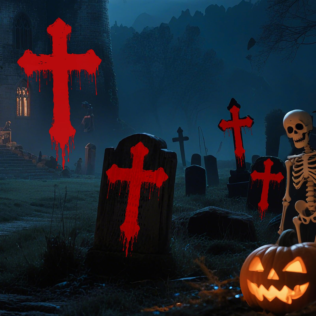 12 in 1 Halloween Projector Outdoor,3D Dynamic Halloween Decorations,Clearer Ghost/Spider/Bat/Skull/Witch/Nativity/Crucifix HD Patterns,Waterproof for Window Wall Cemetery Christmas Decor Nagudenfo