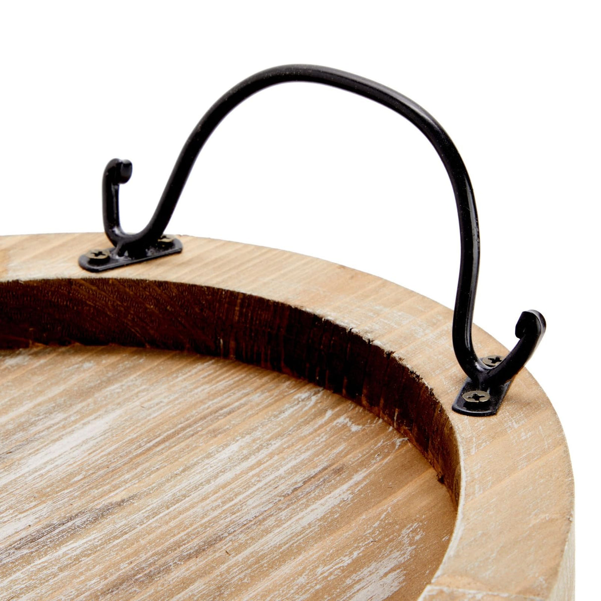 Farmlyn Creek Oval Wooden Serving Tray with Handles, Decorative Platter for Coffee Table, Living Room (15.75 x 10.8 x 1.25 in) Farmlyn Creek