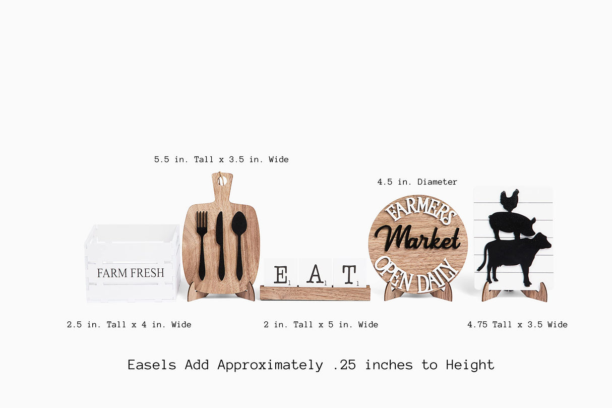 Farmhouse Tiered Tray Signs Home Decor Wooden (5pc Wooden Signs ONLY) DAISY FRILLS