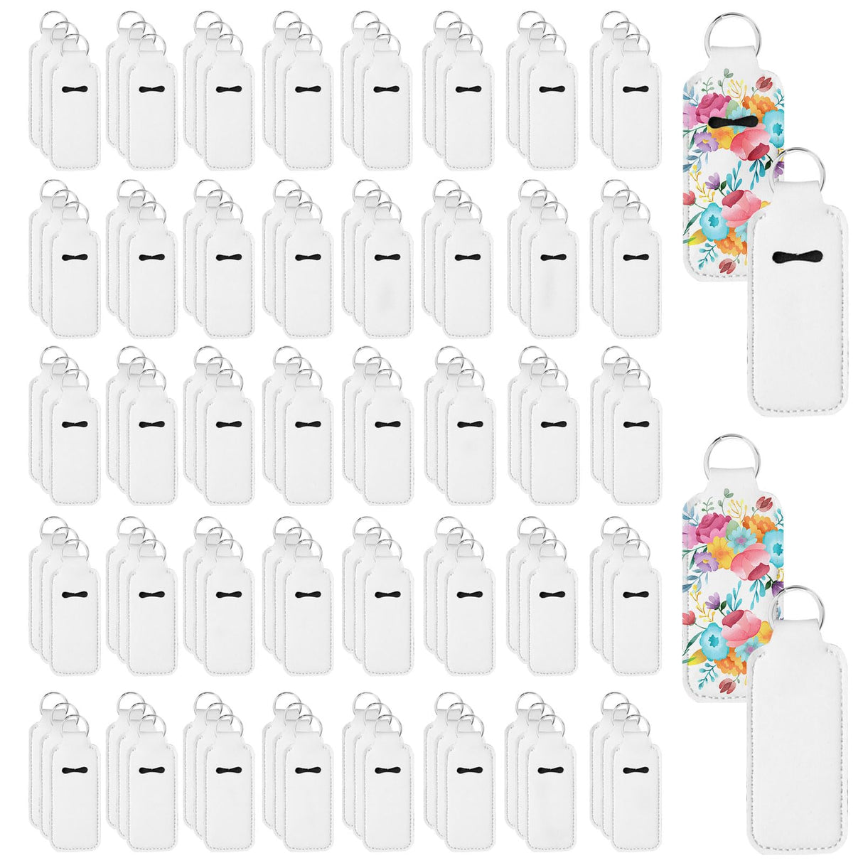 120 Pcs Sublimation Lipstick Keychain Bulk 3.94×1.57 Inch DIY Lipstick Holder Keychain with Key Ring Heat Transfer Keychain Blank Travel Keychain Small Items Organizer for Women Travel Supplies SENONAPO