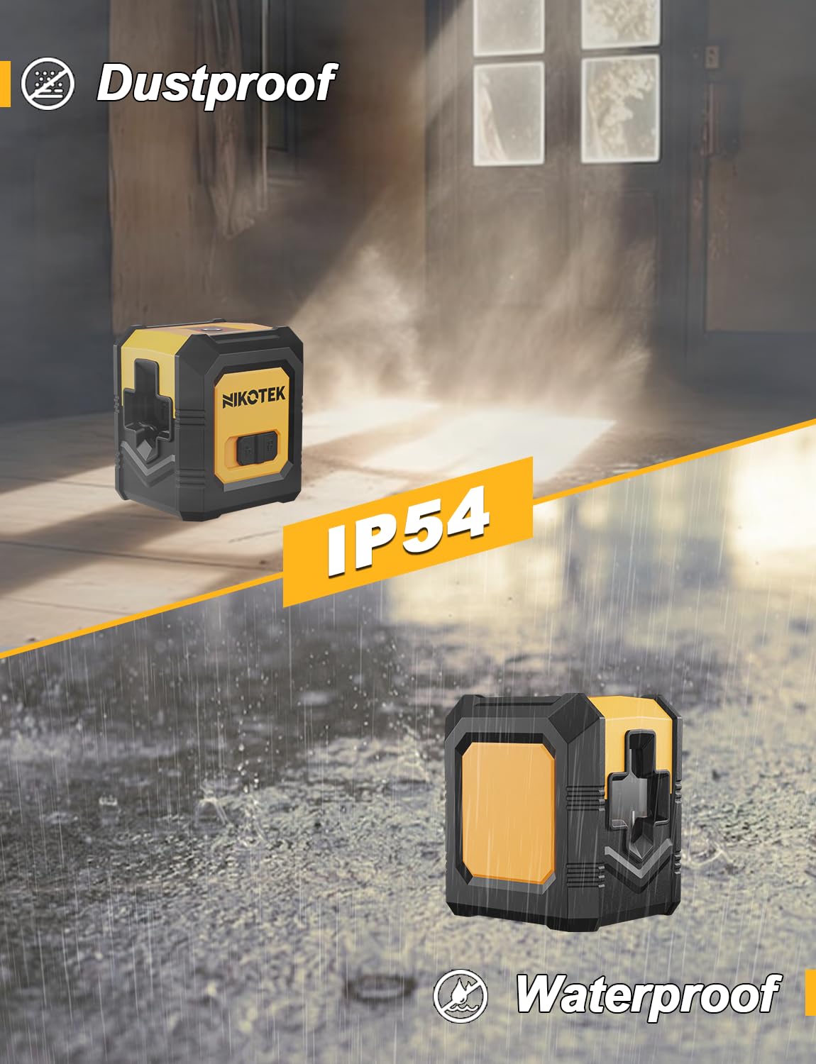 Nikotek Laser Level with Tripod, Self-Leveling Green Beam Horizontal and Vertical Cross-Line Laser for Home Decoration Carrying Pouch, Battery Included Nikotek