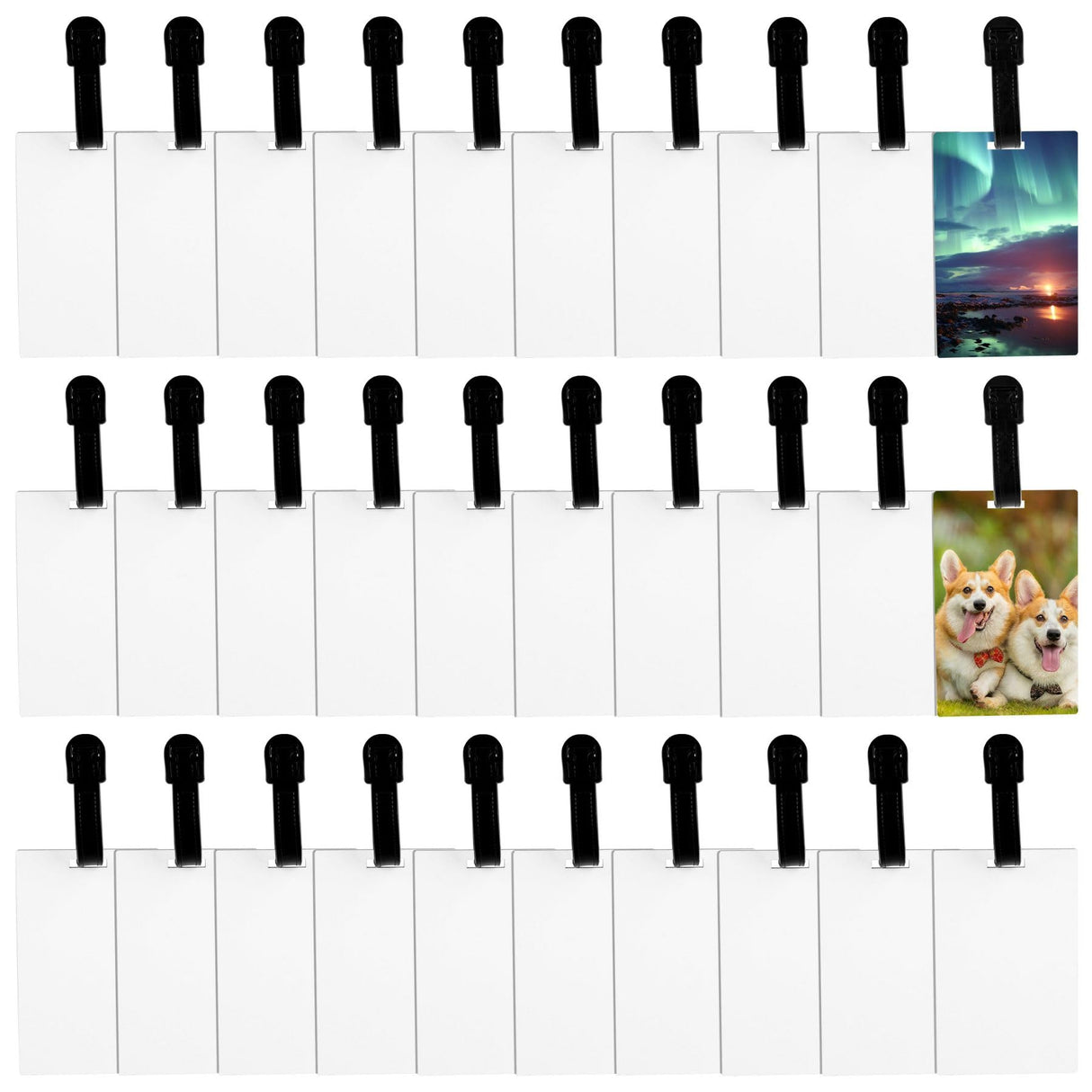 Framendino, 30 Pack Rectangular Sublimation Luggage Tag Blanks Travel Bag Tags with Double Sided Strap Framendino