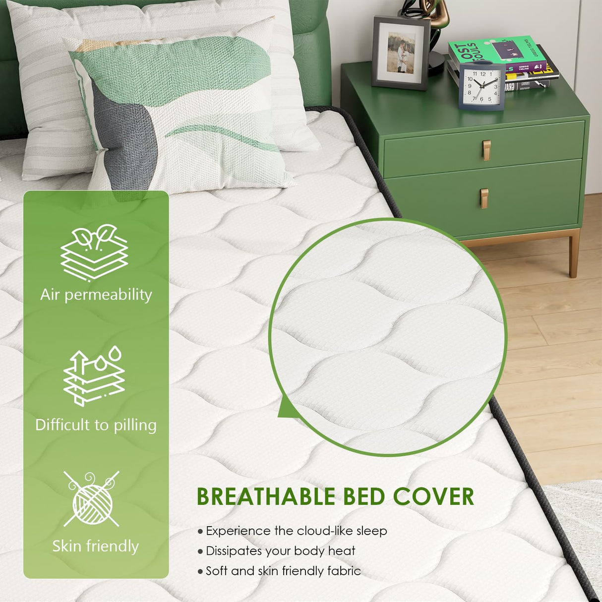 PayLessHere 6 Inch Hybrid Mattress with Innerspring and Foam/Fiberglass Free/Medium Firm Spring Mattress/Queen Size Mattress in a Box/CertiPUR-US Certified/Cool Sleep Pressure Relief PayLessHere