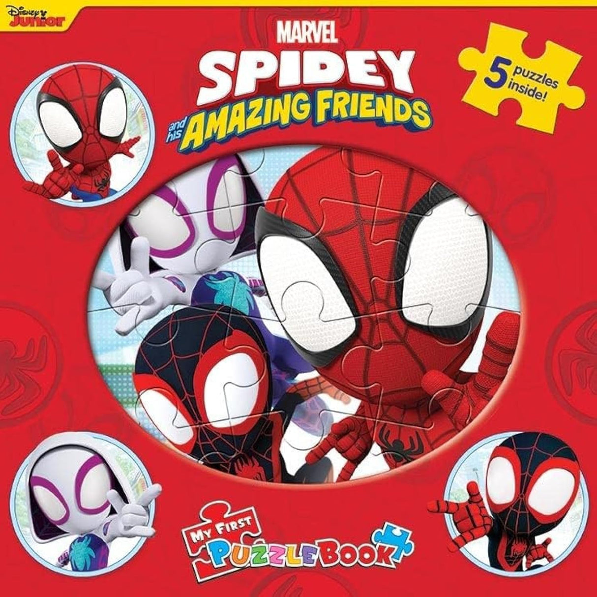 Marvel Spidey and his Amazing Friends My First Puzzle Book - Jigsaw Puzzles for kids, 10-page board book, 5 puzzles to enjoy Phidal