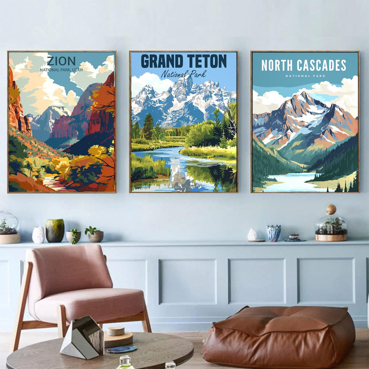 bleihum 6 Pack Paint by Numbers Kit for Adults National Park- Landscape Adult Paint by Number Kits on Canvas, DIY Acrylic Painting with Numbers Craft for Home Decor Gift 10x14 in bleihum