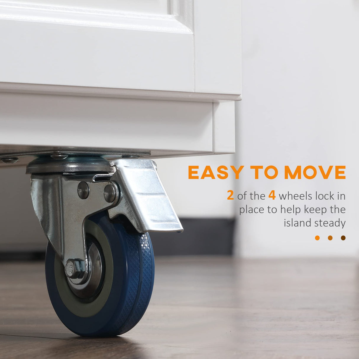 HOMCOM Rolling Kitchen Island Drop Leaf, Kitchen Cart on Wheels, Solid Wood Top Breakfast Nook with Storage Drawers, 4-Door Cabinets and Spice Rack, White HOMCOM