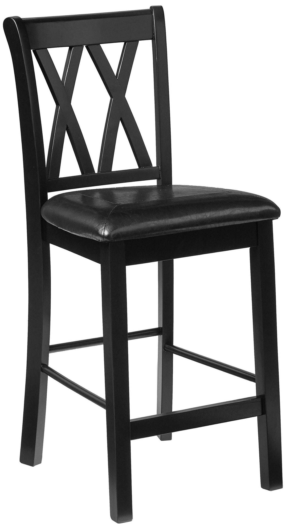 Homelegance Norman 5-Piece Counter Height Dining Set with Two Display Shelves, Black Homelegance