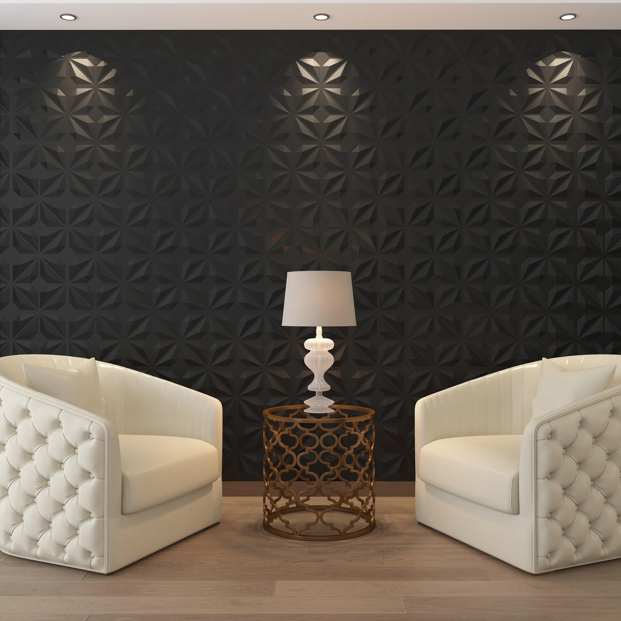 MIX3D 20 Pack Textured 3D Wall Panels for Interior Wall Decor, PVC Decorative Wall Panels for Living Room Bedroom Hotel Office, Black 12''x12'' Cover 19.4 Sq. Ft MIX3D