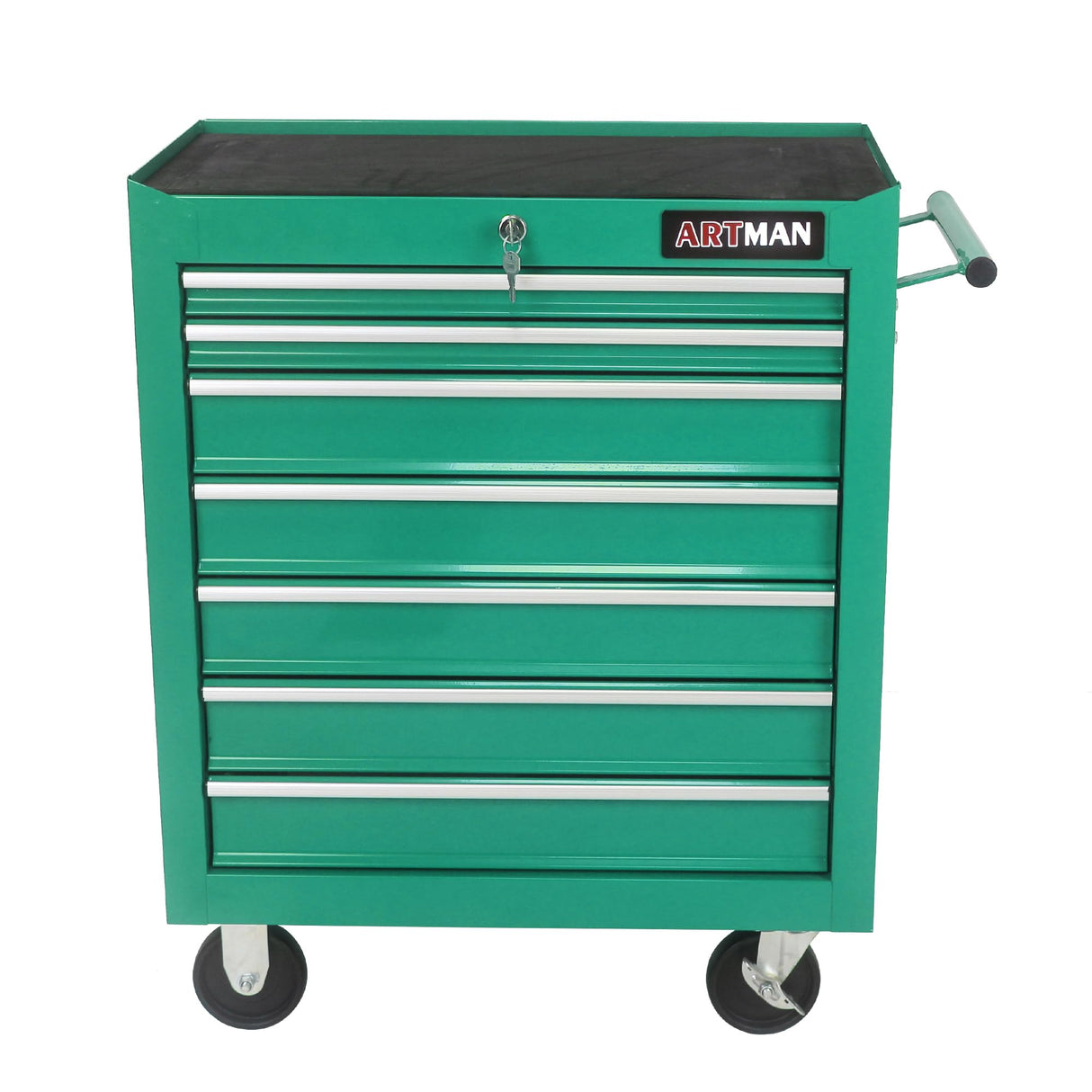 WTRAVEL Rolling Tool Chest with 7-Drawer Tool Box with Wheels Multifunctional Tool Cart Mechanic Tool Storage Cabinet for Garage, Warehouse, Workshop, Repair Shop (Green) WTRAVEL