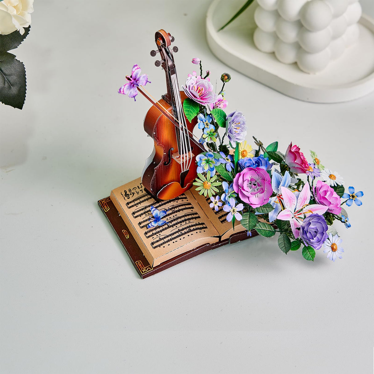 3D Metal Puzzles for Adults, Cello 3D Metal Model Kits for Adults to Build, DIY Flower Model Building Kit for Ages 14+ Adult Women Men, Difficult DIY for Assembly, Birthday Gifts for Women Men Hobby INTELIVE