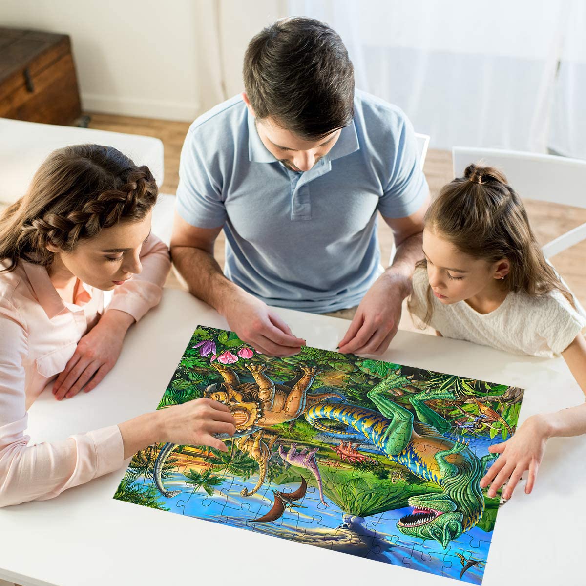 Puzzles for Kids Ages 4-8 Year Old,100 Piece Dinosaur Jigsaw Puzzle for Toddler Children Learning Educational Puzzles Toys for Boys and Girls - Every Piece is Unique… RANSUNN