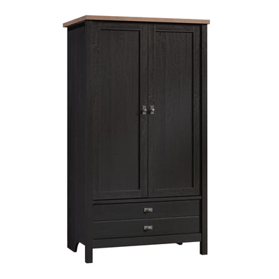 Sauder Cottage Road Wardrobe/Armoire Cabinet, Raven Oak Finish