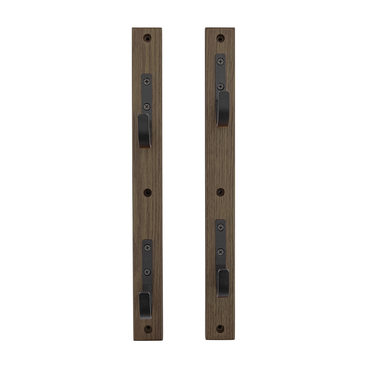 Allen Company Indoor Firearm Wooden Wall Mount - Heavy-Duty Gun Rack Display That Holds 2 Rifles/Shotguns - Hanging Storage for Home - Comes with Wood Blocks, Metal Hooks, and Screws - Brown/Black Allen Company