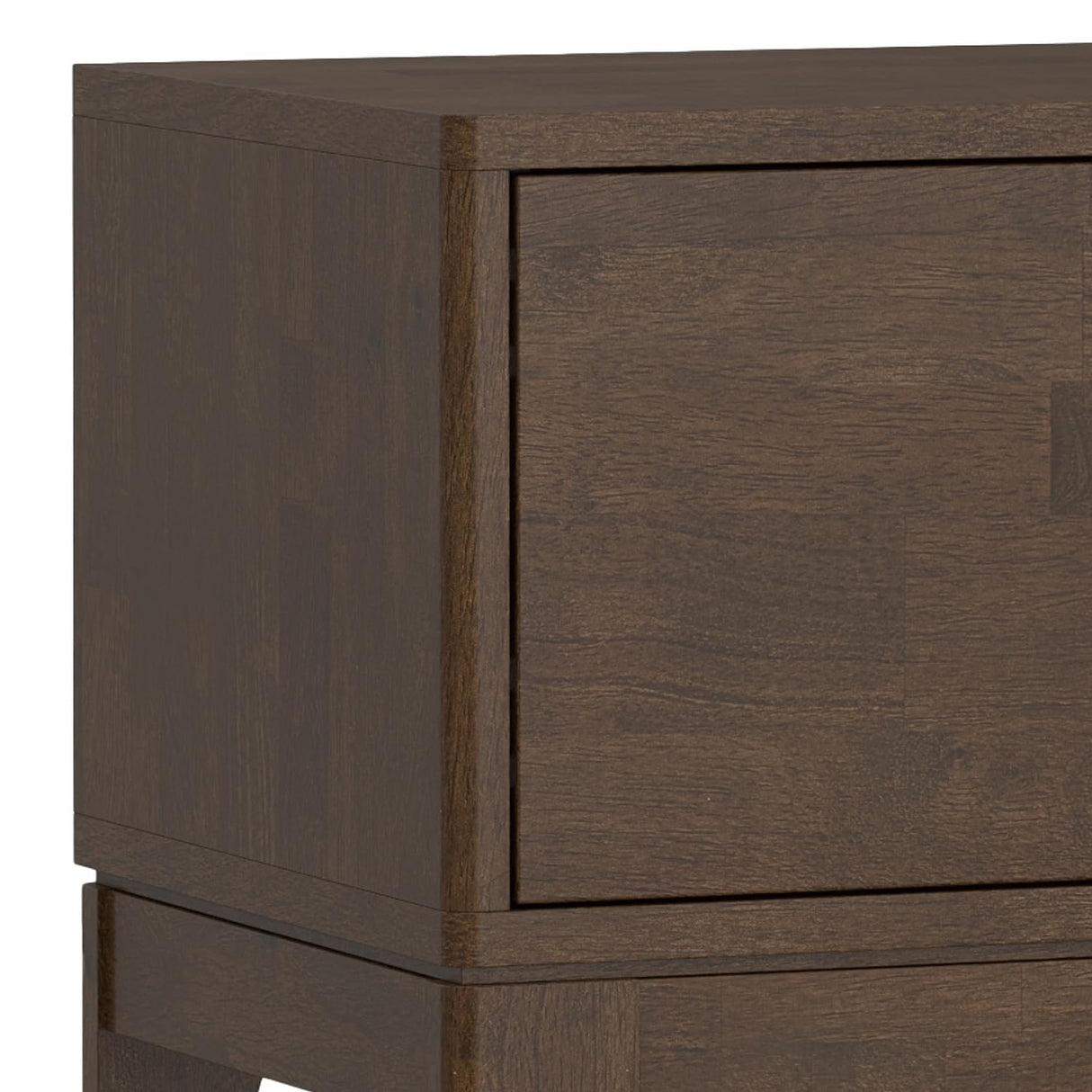 SIMPLIHOME Harper Solid Hardwood Wide Mid Century Modern Media Stand for TVs up to 80 inches for The Living Room and Entertainment Center, 72 inch, Walnut Brown SIMPLIHOME