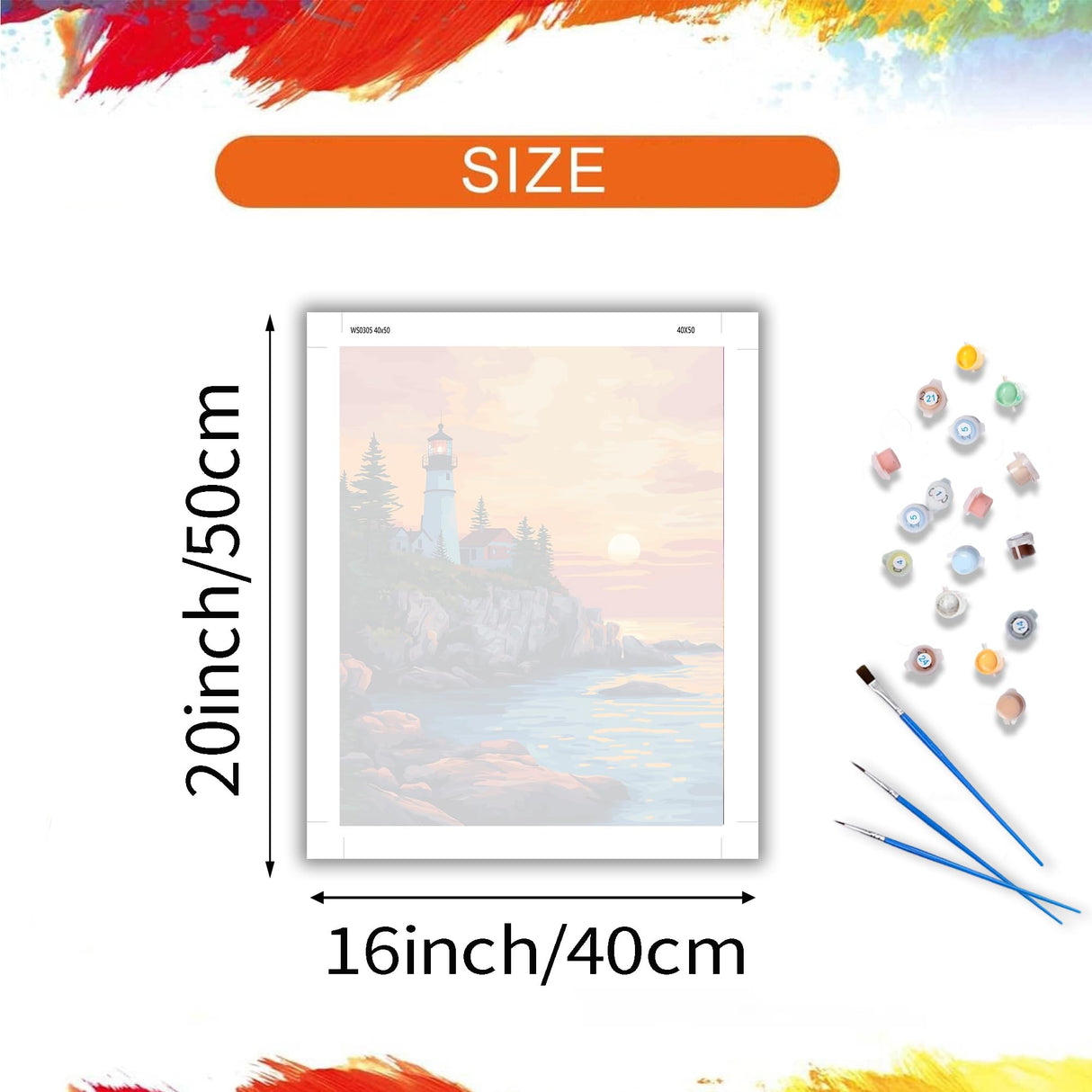 ARNLRDYA Paint by Number Kits Lighthouse at Sunset, Acadia National Park Paint by Numbers for Adults, Ocean Scenes Coastal DIY Acrylic Painting for Gift Home Decor(16×20inches, Unframe) ARNLRDYA