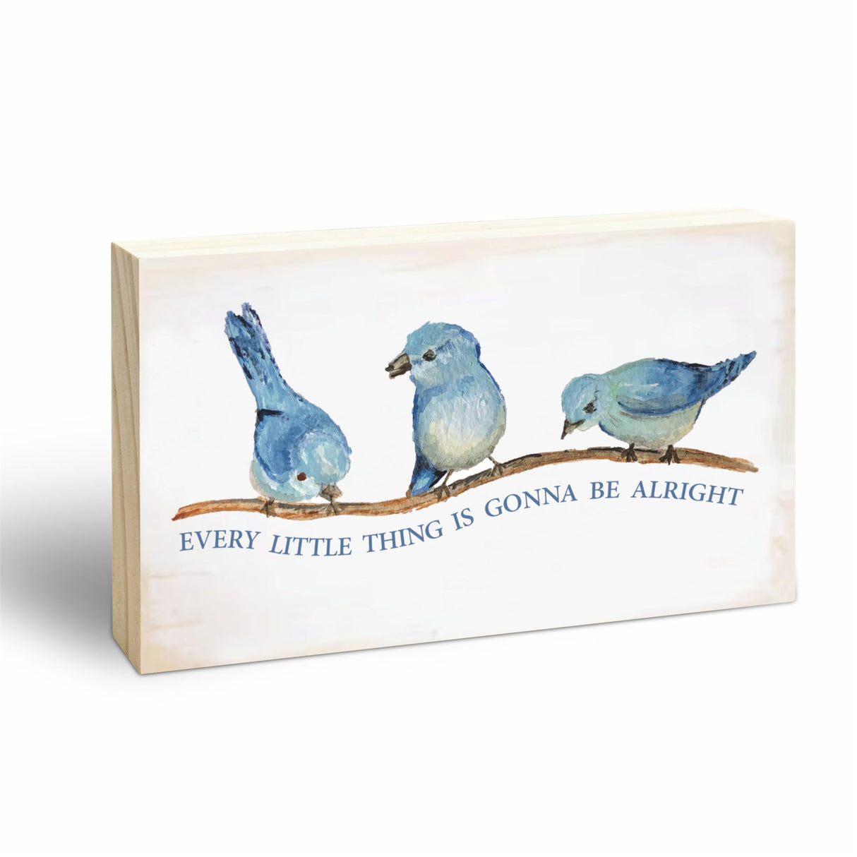Rustic Pine Wood Block Sign - Every Little Thing Is Gonna Be Alright - Positive Wooden Plaque For Desk Top, Shelf, Living Room, Gift For Friends, Home & Office Decorations(3 X 5 Inches) - 39 Nuckxy